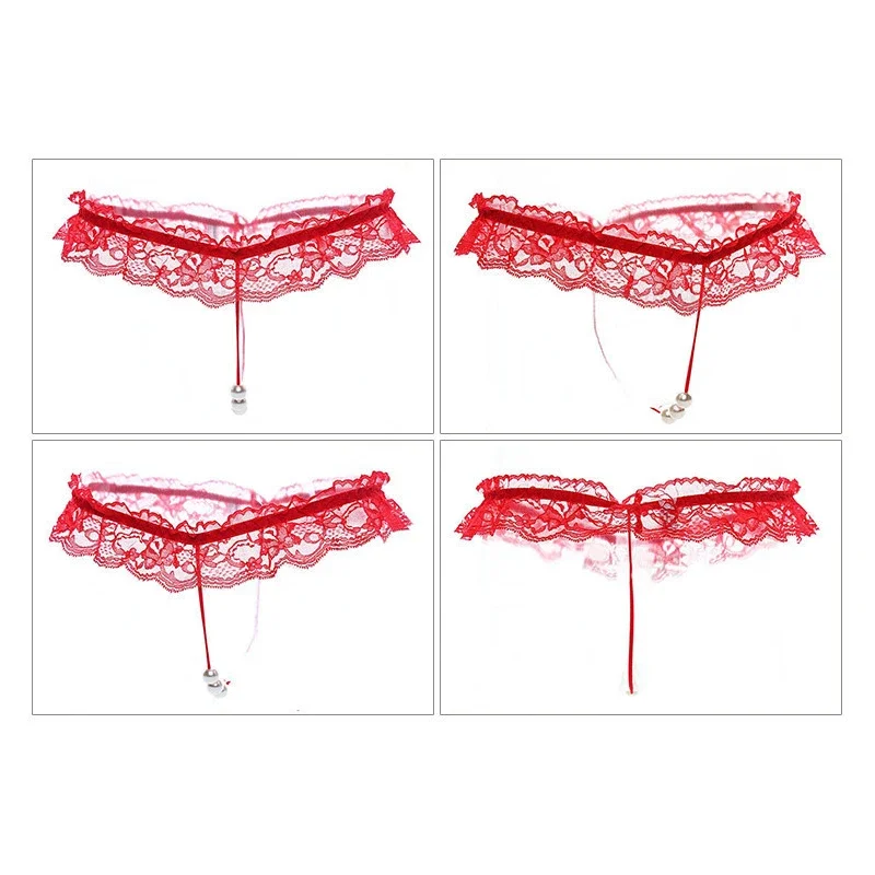 Follow Store Fan Welfare Uniform Size Lace Women's T-pants Thong Pearl Underwear Massage Fun Underwear Open Range Underwear