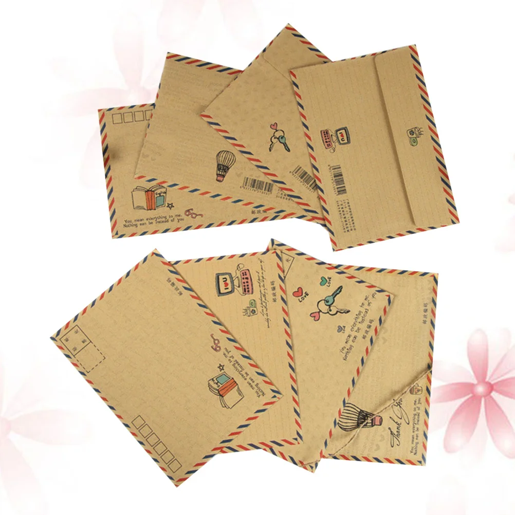 8Pcs Paper Envelope Retro Style Lightweight Secure Seal for Documents Brochures Greeting Cards Mailing Protection Exquisite