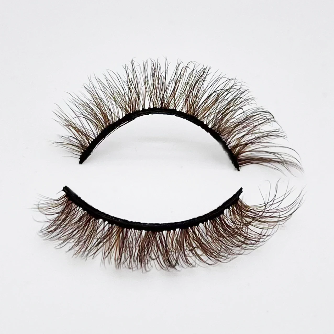 HBZGTLAD 3D Real Mink Lashes Wholesale Natural Brown False Colored Eyelashes Makeup Thick Long Black Lashes Extension Supplies