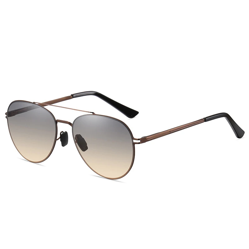 Men's Pilot Metal Sunglasses,  Driving Glasses for Male, Gradient Color Lens (Black, Gun, Brown frames)  SA631