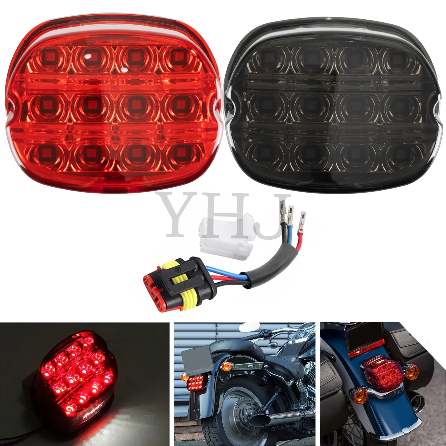 

For Harley Touring Electra Glide Road Fatboy Ultra Limited Dyna Softail Sportster XL883 Motorcycle LED Brake Tail Light