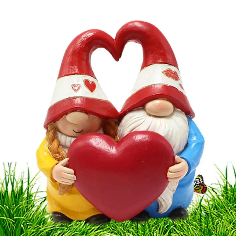 Gnomes Couple In Love Sculpture Resin Desktop Handmade Craft Decoration Garden Statue & Sculpture For Home Decoration Valentine