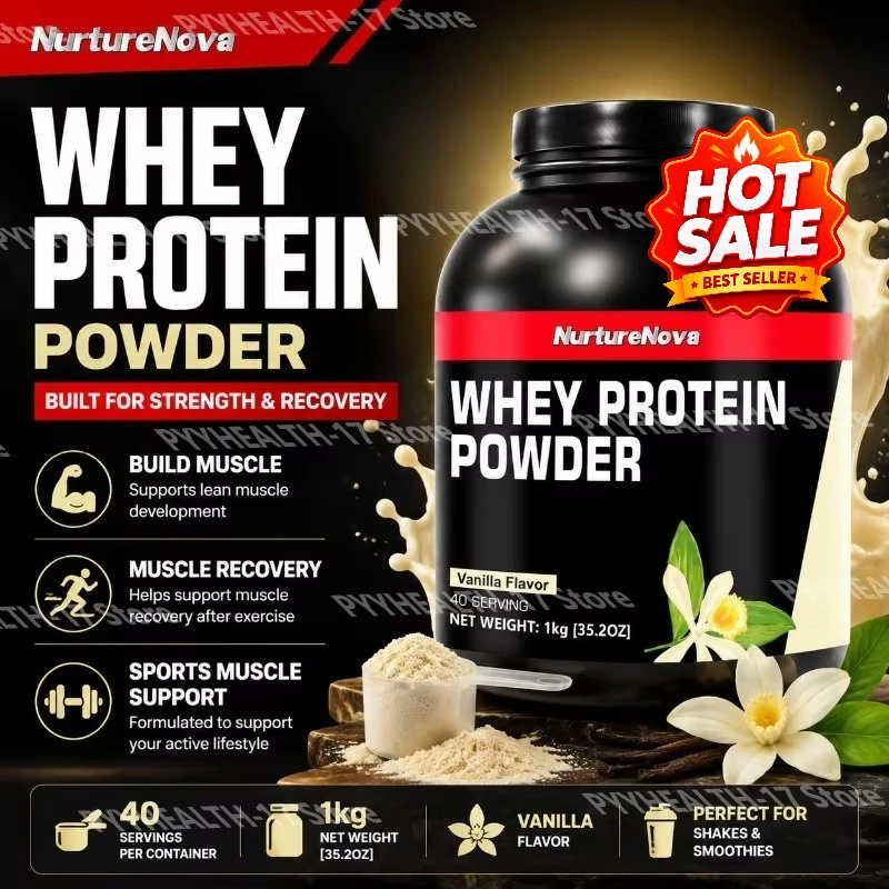 NurtureNova Whey Protein Powder Build Muscle Support and Muscle Recovery Support Sports Muscle Support for Adults 40 Servings