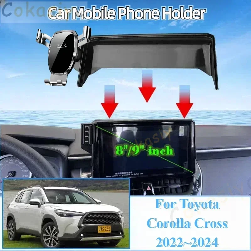 Soporte para móvil de coche para Toyota Corolla Cross XG10 2022 2023 360 soporte giratorio para coche soporte GPS accesorios de soporte de navegación