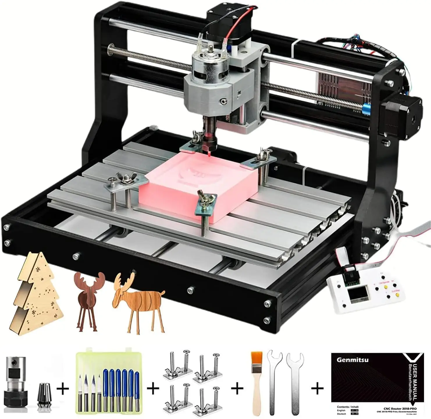 

CNC 3018-PRO Router Kit GRBL Control 3 Axis Plastic Acrylic PCB PVC Wood Carving Milling Engraving Machine, XYZ Working Area 300