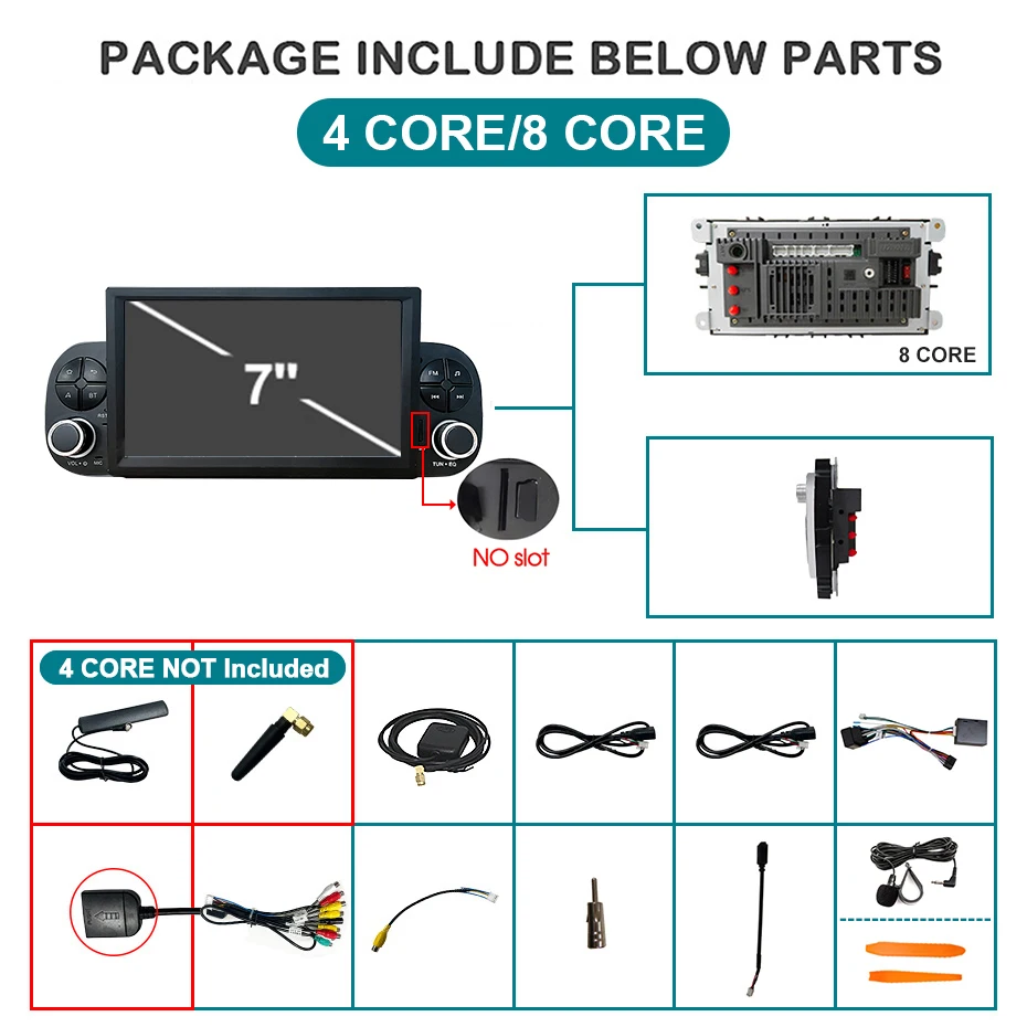 Android 15 Auto Wireless 7'' Carplay Stereo Autoradio für Fiat Panda 2020-2023 Autoradio 2-DIN Multimedia-Player Bildschirm 4G LTE – Detail 3