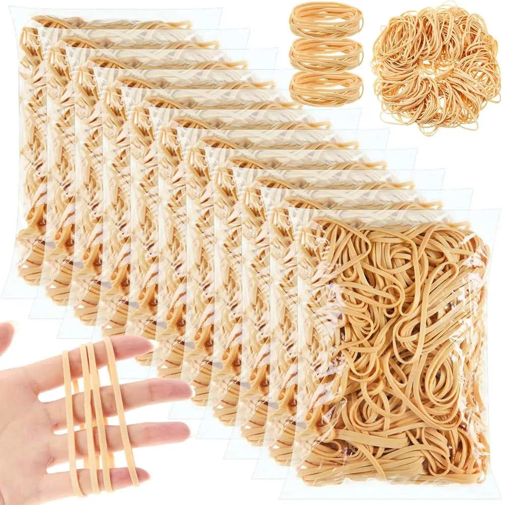 10 lb Size 33 Rubber Bands Bulk Beige Soft Strong Elastic Rubber Bands for Office Supplies Trash Cans File Folders