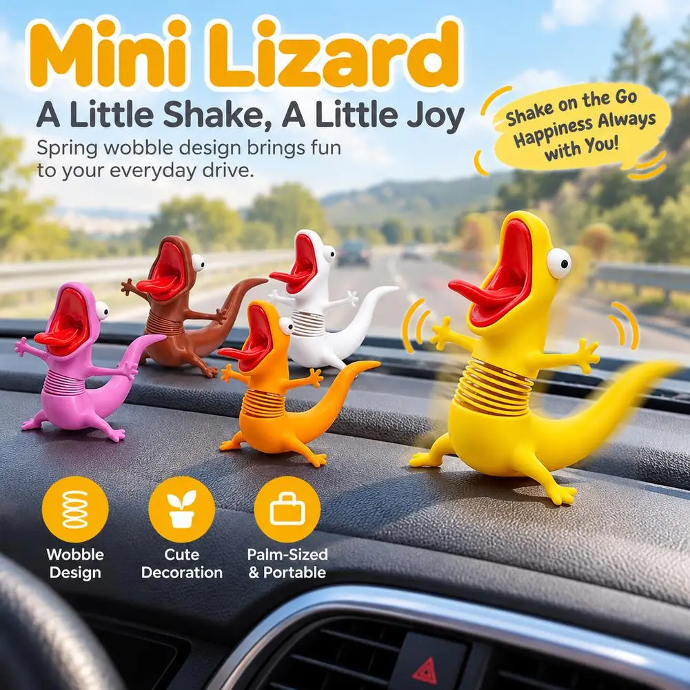 3D Printed Cute Green Lizard Ornament Creative Desktop Decoration For For Kids Adults Gift Creative Car Interior Decoration 1pcs