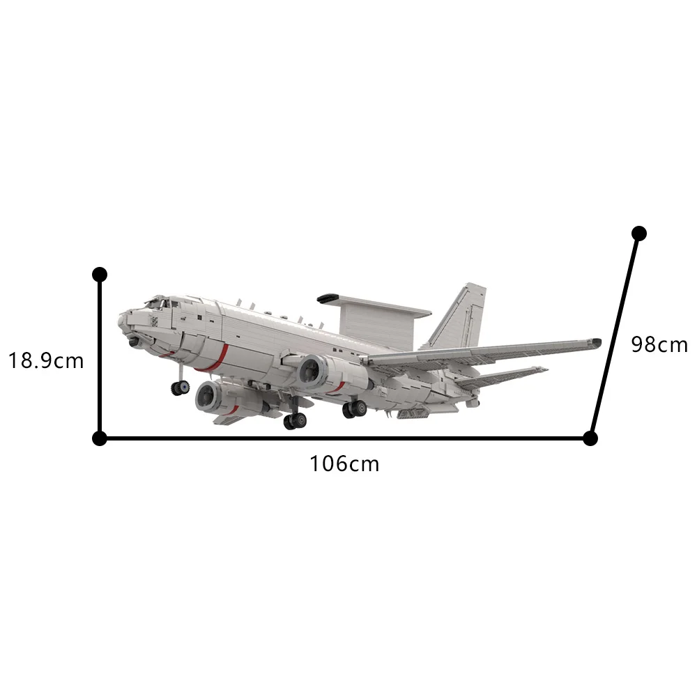 MOC- 186775   Boeing E-7 Wedgetail Piece Bouwsteenset Passagier Jet en Space Shuttle Model Bricks Educatief speelgoed voor kinderen