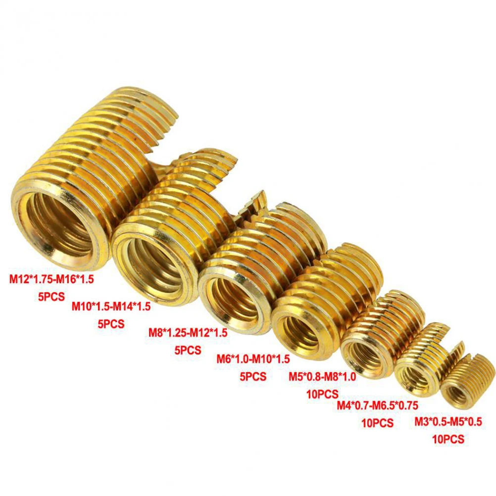 50Pcs Carbon Steel Screw Thread Repair Kit Easy Installation for Engineering Plastics Business Machinery Electronic Products