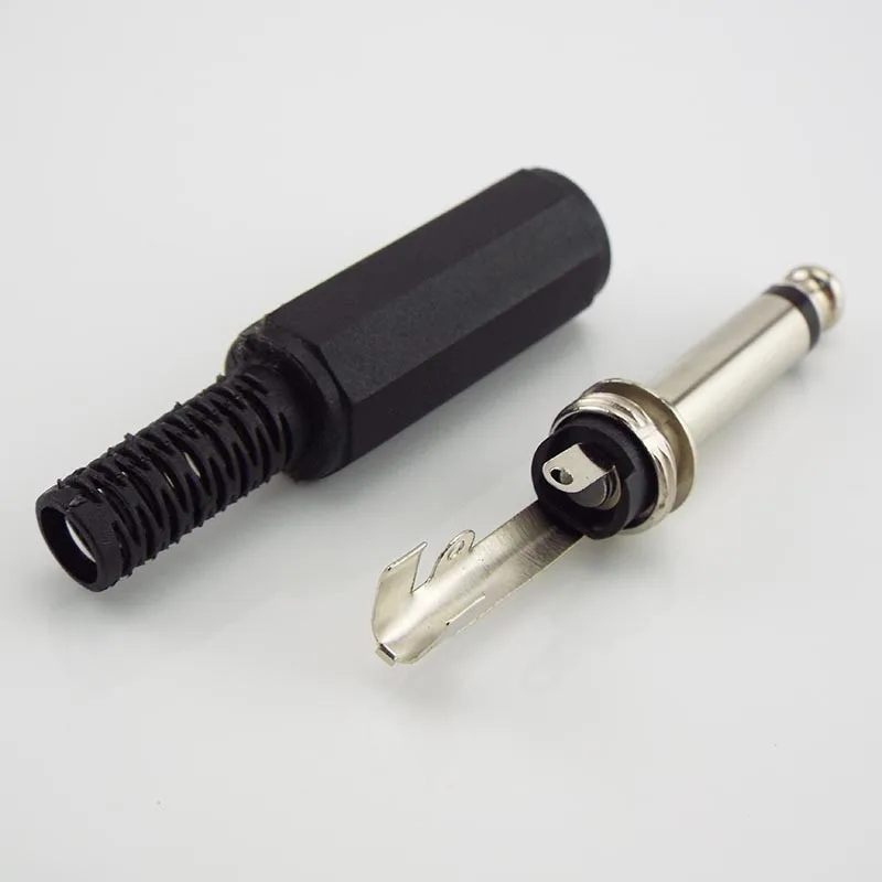 6.35mm 6.5mm 2 Pole Mono Amplifier Plug 6.35 6.5 2 Pin Adapter Microphone Jack Plug-in Audio Connector for Microphone A4