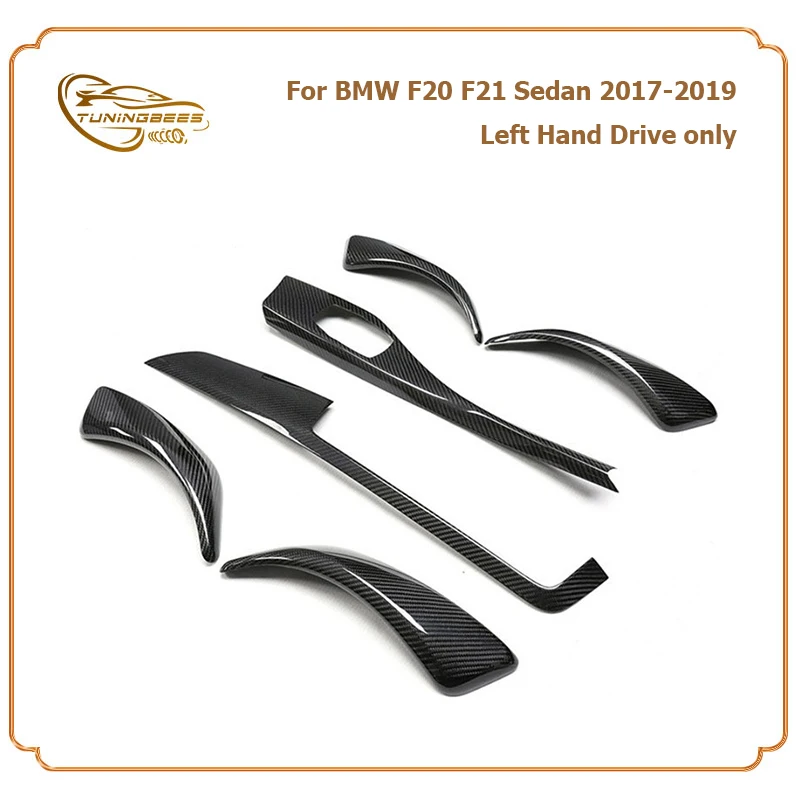 Add on Real Carbon Fiber Interior Trim Covers for BMW 1 Series F20 F21 4Door Sedan 2017 2018 2019 Left Hand Drive Only 6PCS