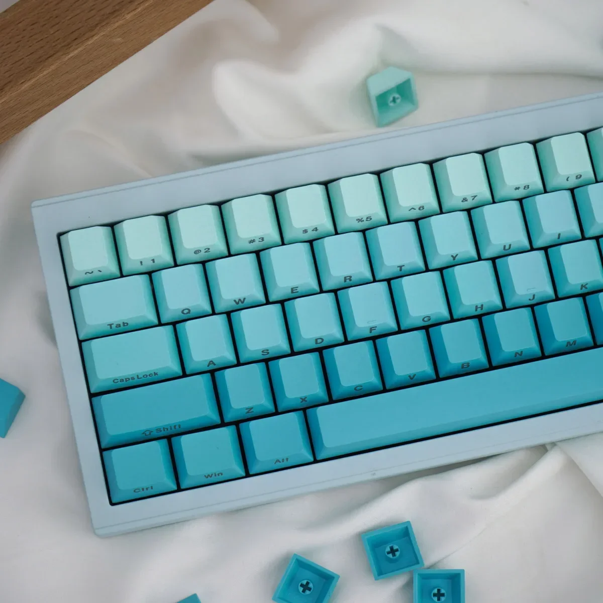 

125 Keys Gradient Blue Side Printed Keycaps PBT Dye-Sub Keycap Cherry Profile For Cherry Gateron MX Switches Gamer Keyboard GH60