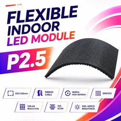 Modulo Display a LED flessibile a colori per interni P2.5 HUB75 320*160mm 128*64 risoluzione SMD RGB P2.5 matrice pannello LED morbido