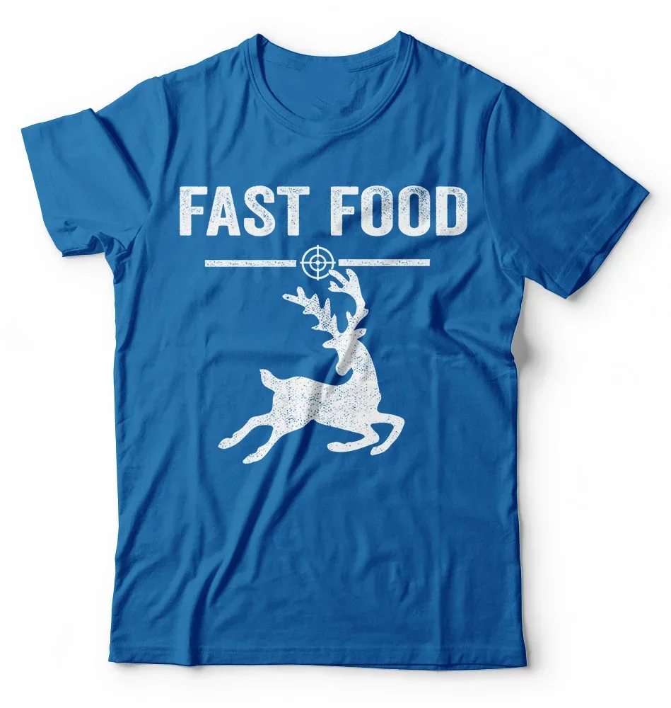 Funny Hunter Fast Food Deer Hunting T-Shirt Summer Cotton Short Sleeve O-Neck Men's T Shirt New S-3XL