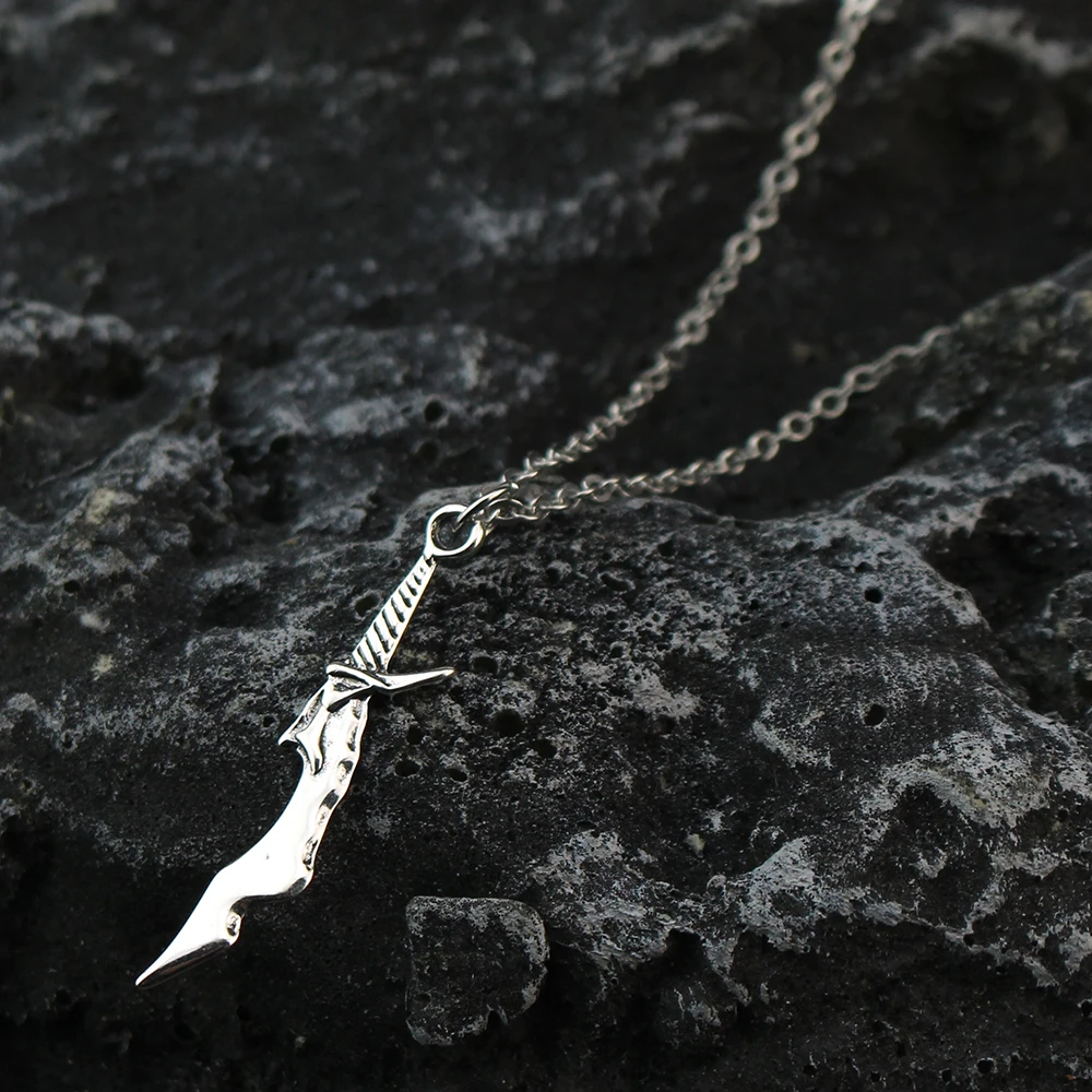 Collar de Anime Solo and Leveling con Colgante de Espada Corta, Collar de Sung Jin-woo Yoo Jin-ho, Joyería, Accesorios de Cosplay, Regalos