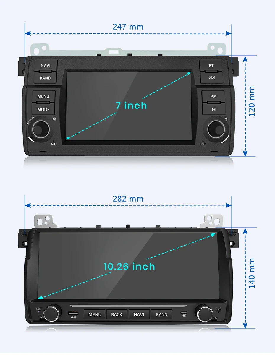 Junsun 7" 10,26" Kabelloses CarPlay Android Auto Autoradio für BMW E46 M3 318 320 325 330 335 Multimedia Kabelloses Apple CarPlay Smart Intelligentes System IPS Touchscreen Stereo Videoplayer 2 Din Autoradio Haupteinheit Navigation BT GPS 4G FM DSP RDS SWC – Detail 12