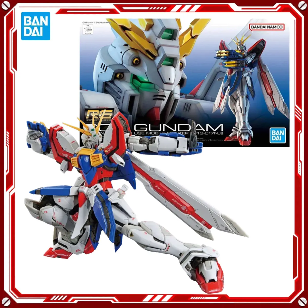 

Bandai Genuine Anime Model Kits GF13-017NJⅡ God Gundam Toys RG 1/144 Action Figure Assembly Model Gift for Kids School Present