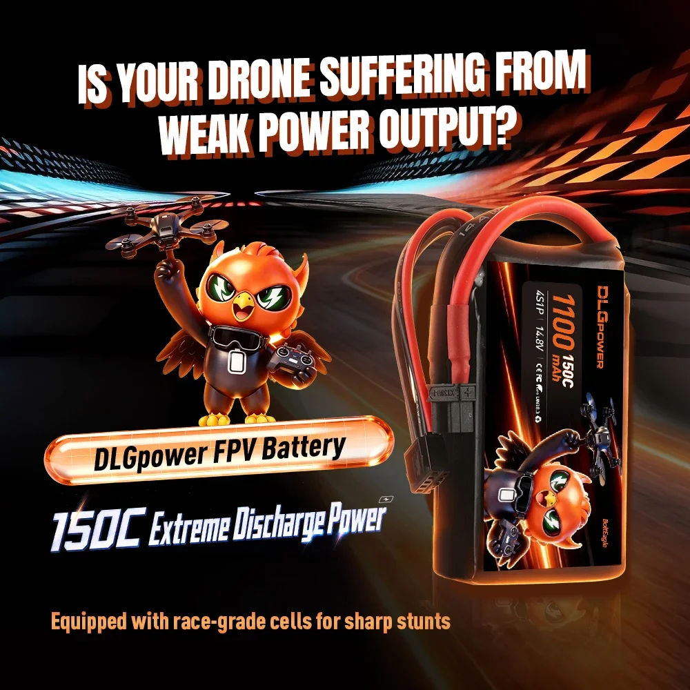 DLGPOWER 4S LiPo Battery 150C 14.8V  With XT30 Plug For FPV Quadcopter Helicopter Airplane RC Model Toy Aircraft Boat Racing Car