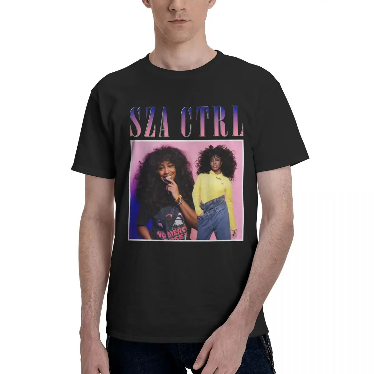 Rapper SZA Ctrl T-Shirts Men Funny Pure Cotton Tees O Neck Short Sleeve T Shirts Plus Size Clothing