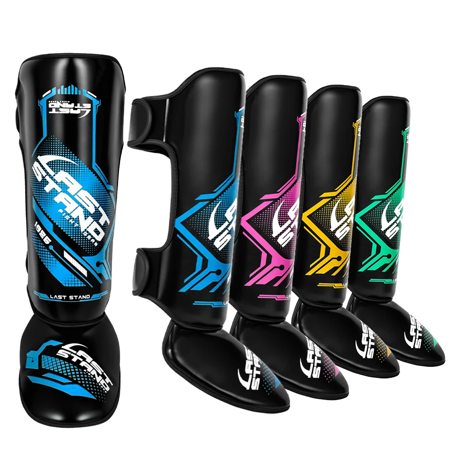 

High-Quality PU Leather Boxing Shin Guards Ankle Support Protector MMA Muay Thai Training Leg Warmers Light Kicking Shin Pads