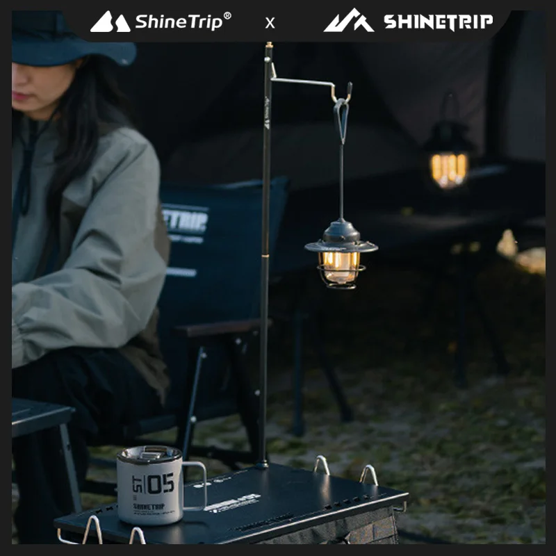 

ShineTrip Outdoor Camping Portable Light Stand Stainless Steel Folding Light Stand Detachable Desktop Light Stand