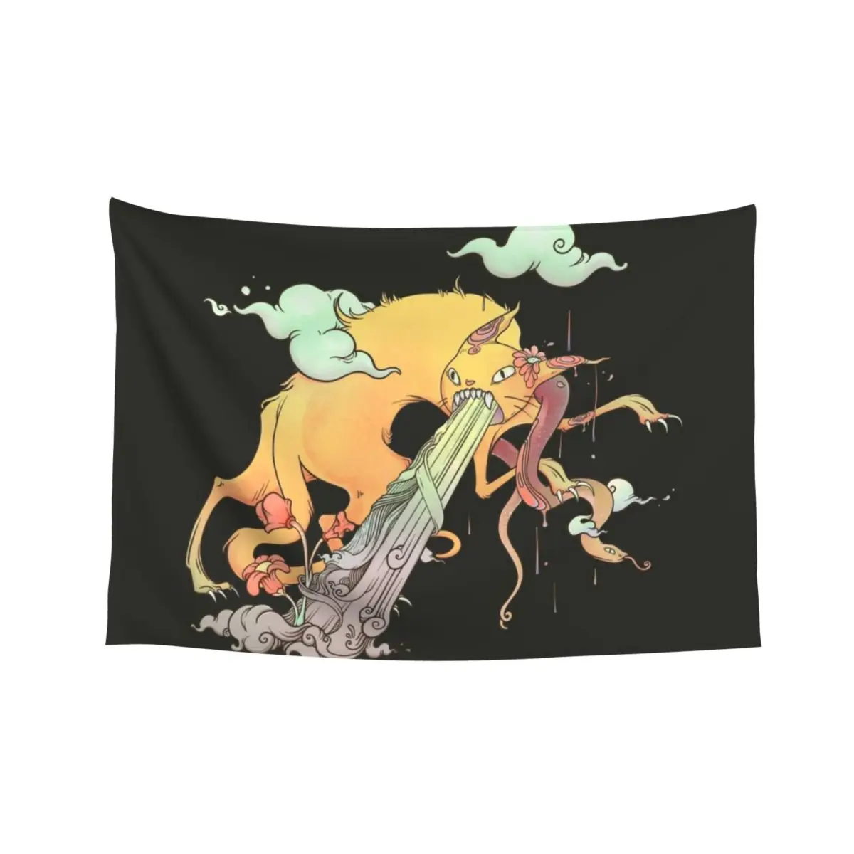 

Strange Cat And Snake Surreal Art Tapestry Cute Room Decor Bedroom Organization And Decoration House Decor Tapestry