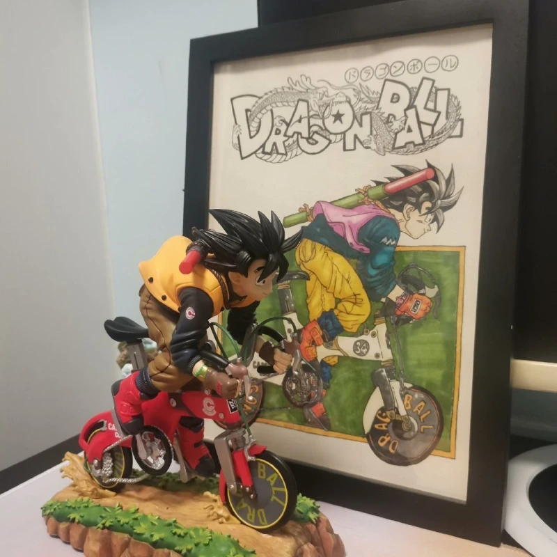셩추앙 애니메이션 드래곤볼 GKBOX 손오공 자전거 타는 모습, 자전거 손오공 피규어 모델 장식