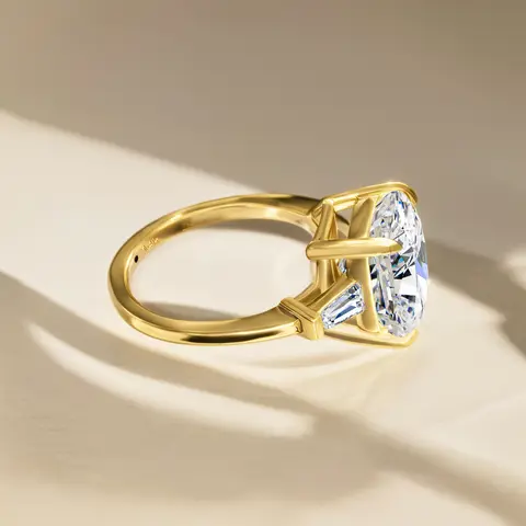 14K Gold 8ct Cushion Cut Moissanite Rings for Men Women AU585 Gold Pillow Lab Diamond Wedding Ring Super Shiny Engagement Jewelr