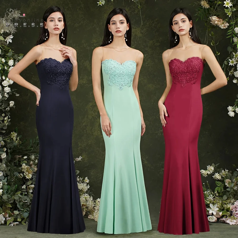 2024 Sweetheart Strapless Open Back Beaded Sequins Long Mermaid Mint Green Bridesmaid Dresses Formal Wedding Party Gown Burgundy