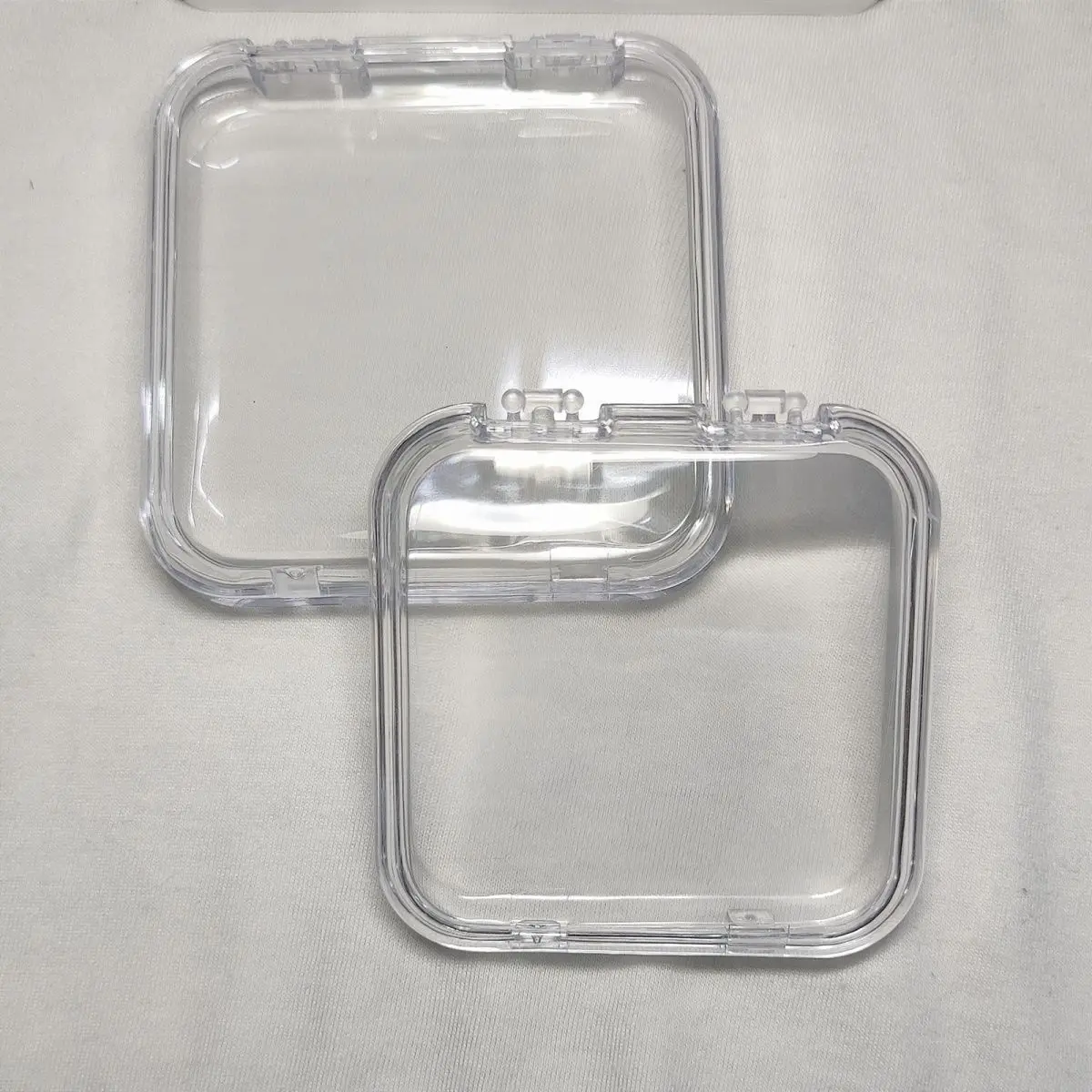 Mini Storage Box Square Acrylic Case for Earring Ring Jewelry Packaging Transparent Portable Grocery Storage Badge Organizer