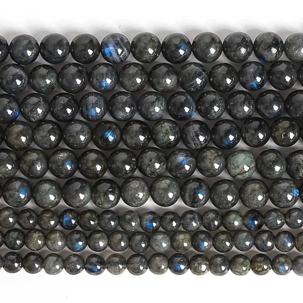 6mm 8mm Labradorite Stone Round Beads with Pre-Drilled Holes - Deep Gray Beaded Jewelry Supplies for DIY Necklace/Bracelet view 3