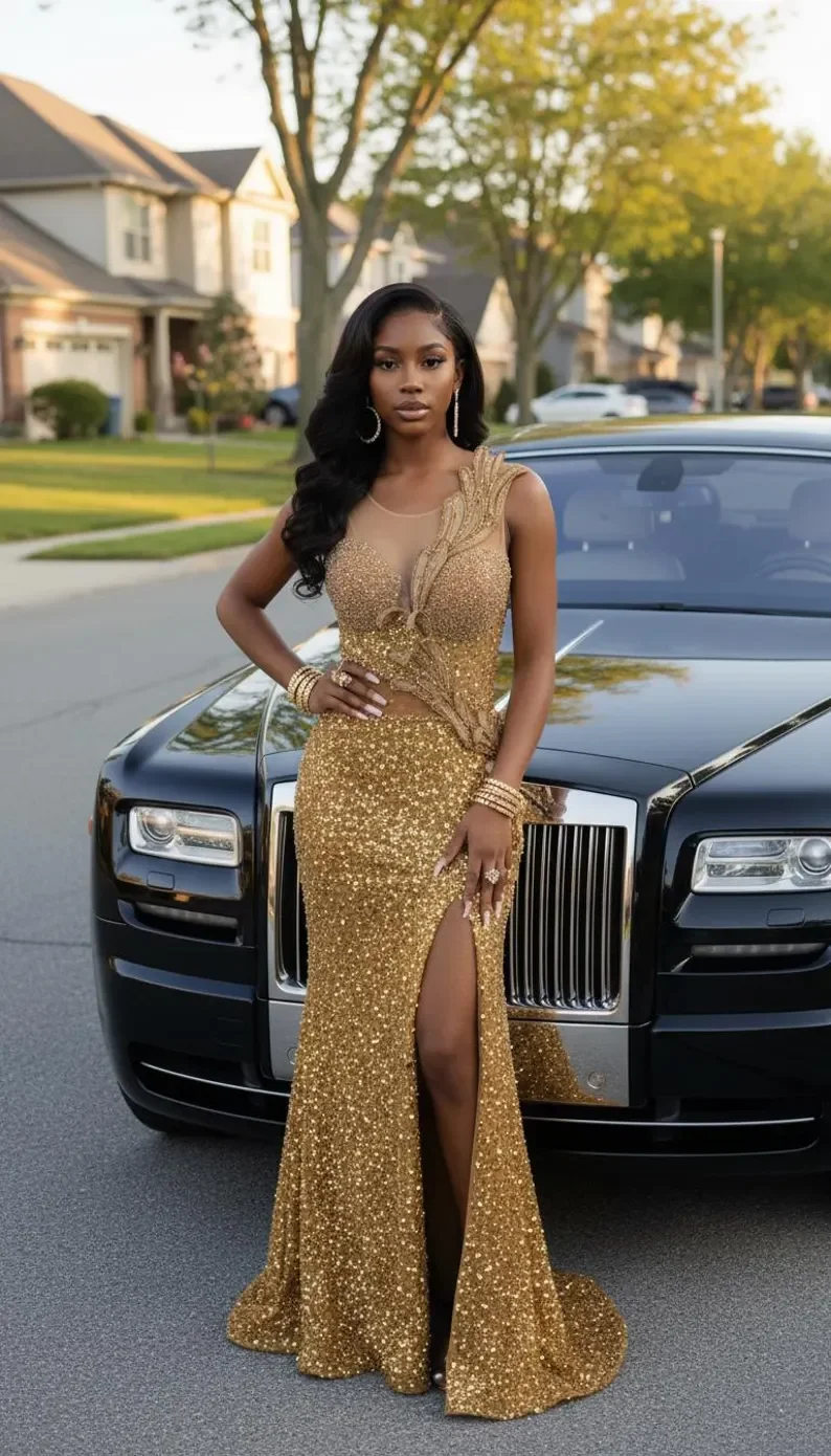 

Luxurious Mermaid Lace Bead Ball Dress Sexy Split Transparent Leading Celebrity Formal Occasion Birthday Party Dress Customized