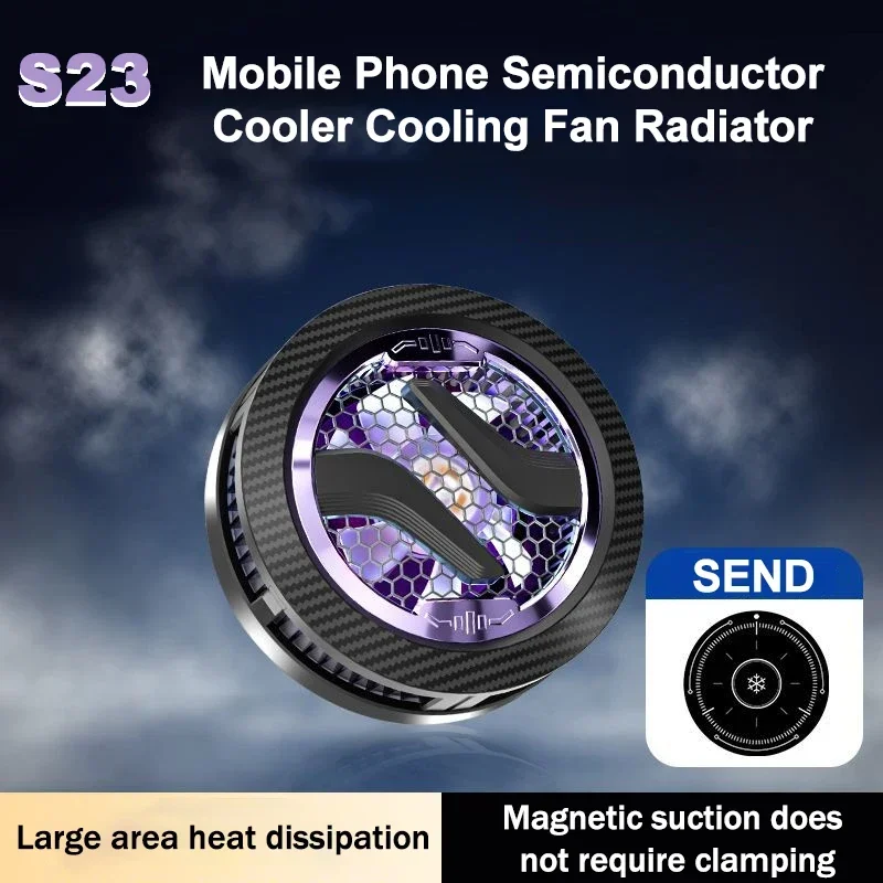 

S23 Universal Mobile Phone Cooler Semiconductor Cooling Fan Radiator 3 Gear Adjustable Magnetic Heat Sink for PUBG IOS Android