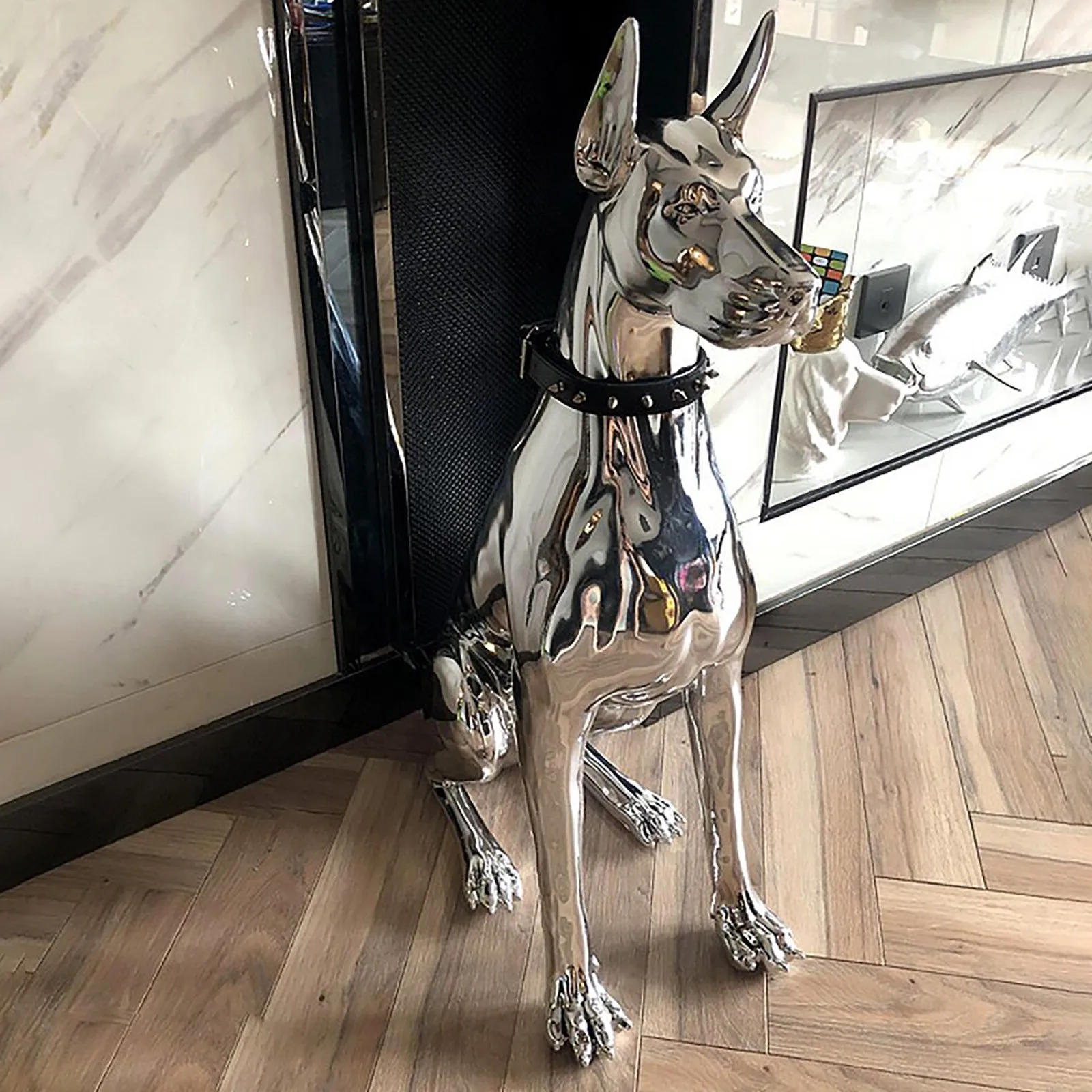 Doberman Dog, Modern Sculpture,Dog Statues and Figurines for Home Decor Accents, Small Size 7