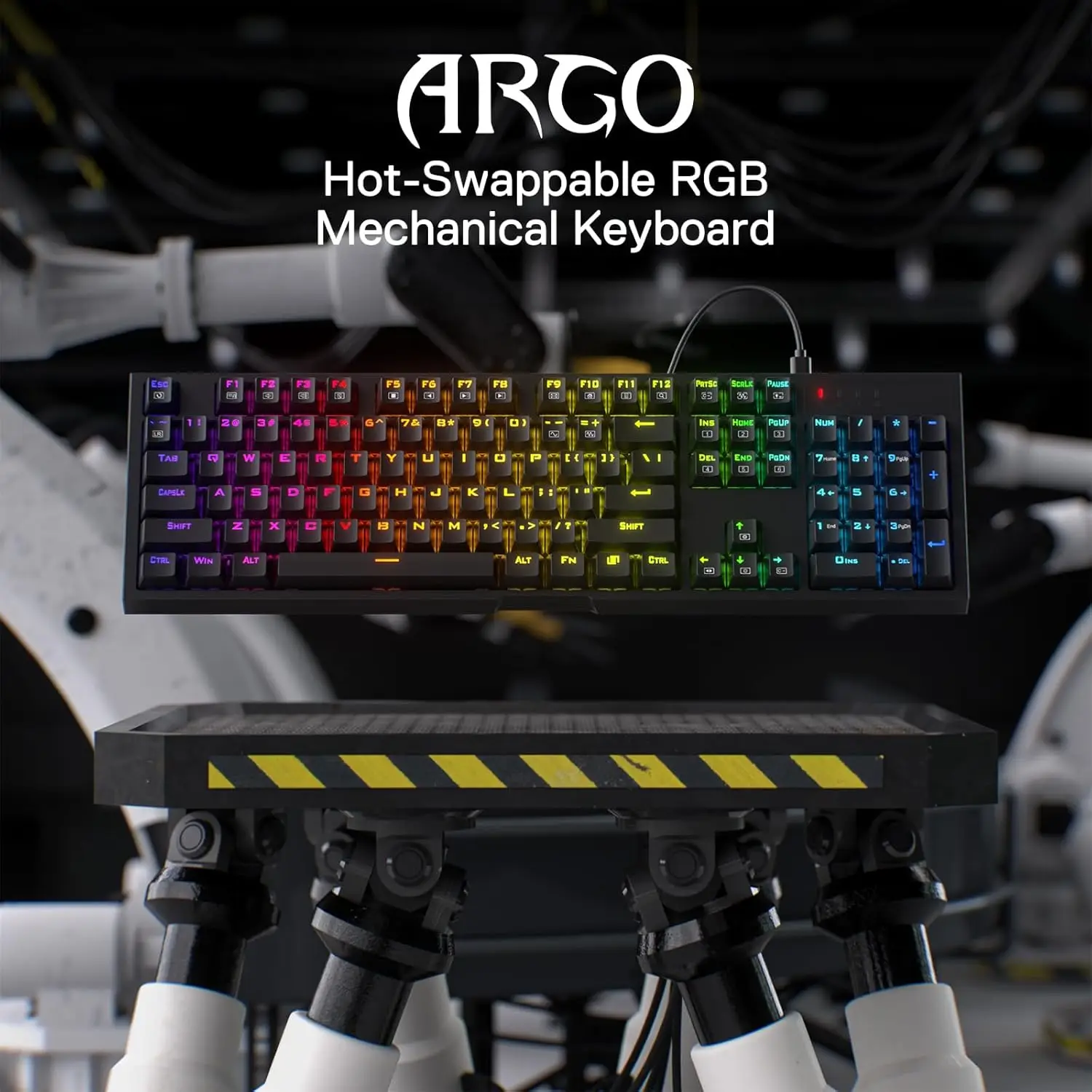 Imagem -04 - Teclado para Jogos Retroiluminado Redragon K670 Rgb Teclado Mecânico de Troca Quente de 104 Teclas Soquete Atualizado Interruptor Vermelho Linear Silencioso