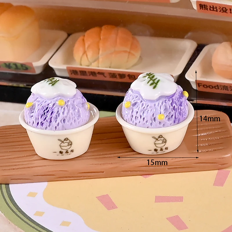 Casa de muñecas en miniatura para niños, juguete de comida de cocina, mermelada, cono de helado, decoración del hogar, juguetes para juego de imitación, 6 uds.