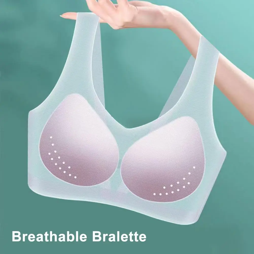 Bralette confortevole Bralette di seta di ghiaccio senza cuciture per le donne Ultra sottile Push Up Beauty Back Underwear reggiseni per il tempo