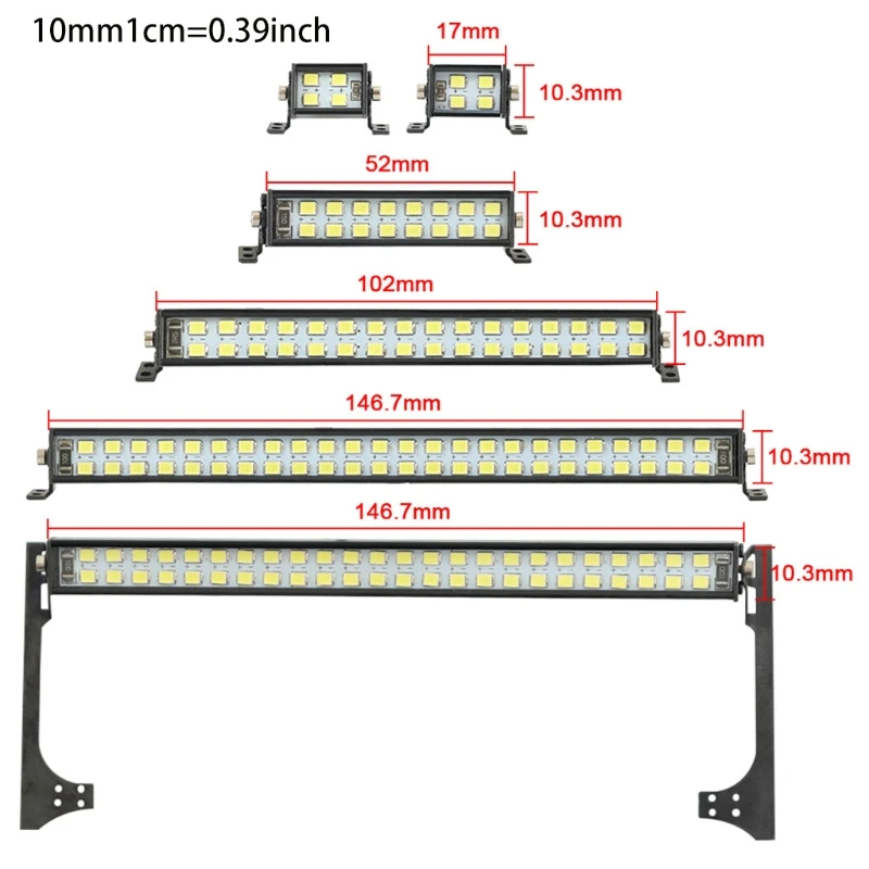 جديد LED أضواء بار 55 مللي متر سقف معدني مصباح المصباح 16 المصابيح ضوء ل 1/10 SCX10 Trx6 4WD Tamiya SCX10 HPI