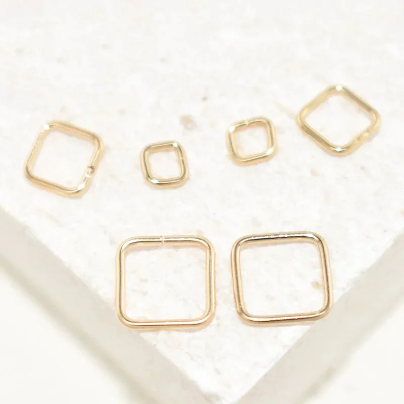 14K Gold Filled Square Jump Rings, Gold Filled Jump Rings, Bulk Jump Rings, Open /Closed Jump Ring, Jewelry Findings 6/8mm