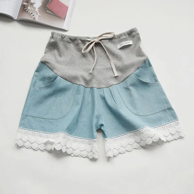 New Maternity Denim Shorts Summer Maternity Pants Spring Summer Leggings Safety Thin Sections Fashion Outer Wear Summer Clothes