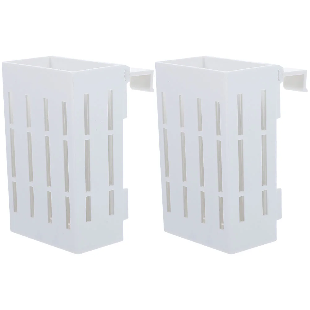 

2 Pcs Planter Pot Aquarium Stand Pots Water Cup Planting Baskets Supplies Holder for White Hanging Plastic Aquatic