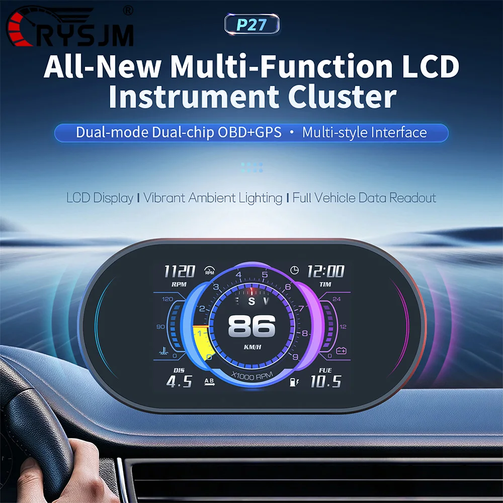 P27 Gps+Obd Lcd Dis…