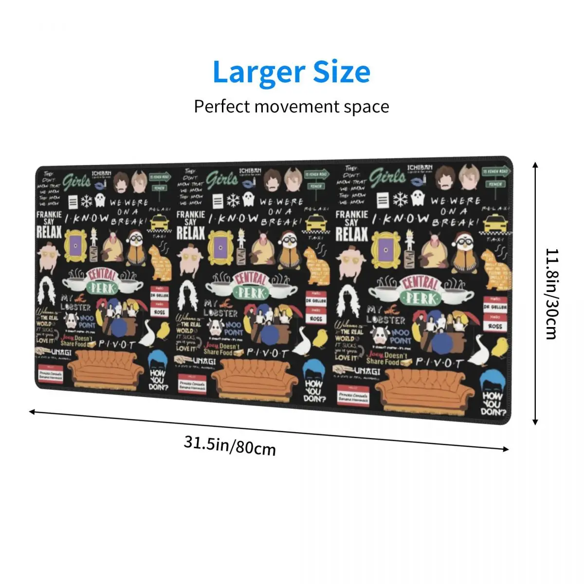 Large Mouse Pad Unisex Funny Friends Collage Gamer PC Laptop Mats Keyboard Carpet Computer Gaming Office Accessories Desk Mat