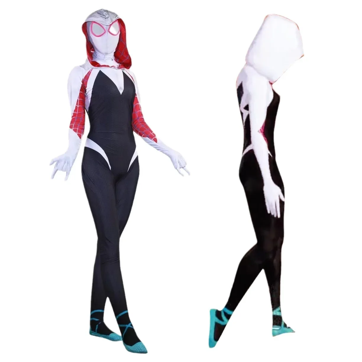 

Spider-Man Spider-Gwen Ghost Spider Girls Cosplay Hooded Tank Top Costume for Adult and Kids Spiderman Costume Woman