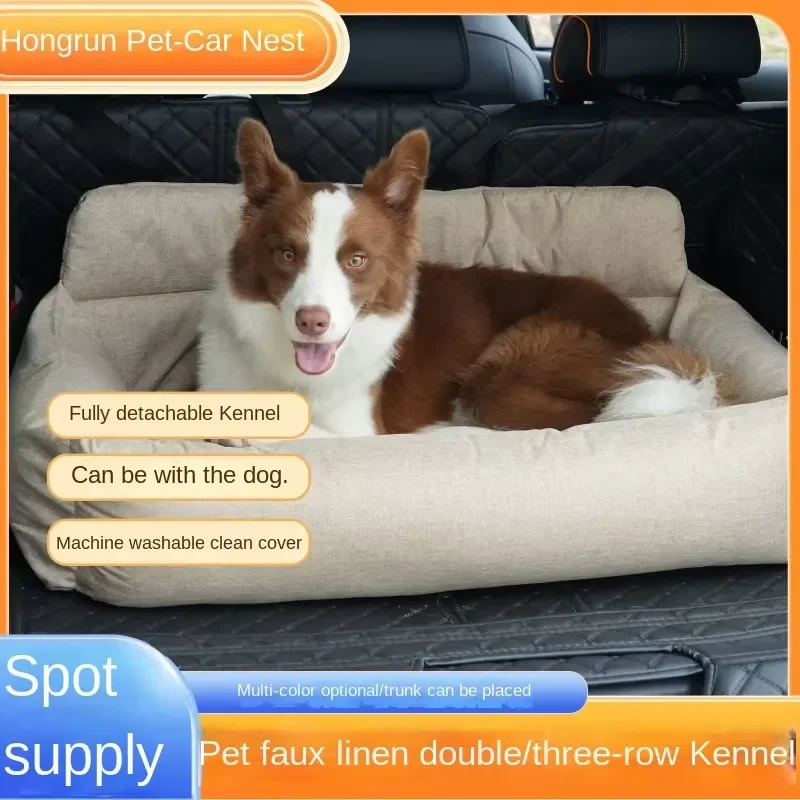 for Large Cotton Eco-friendly Pet Dog Bed for Car Rear Seat Movable Detachable and Washable Travel Bed