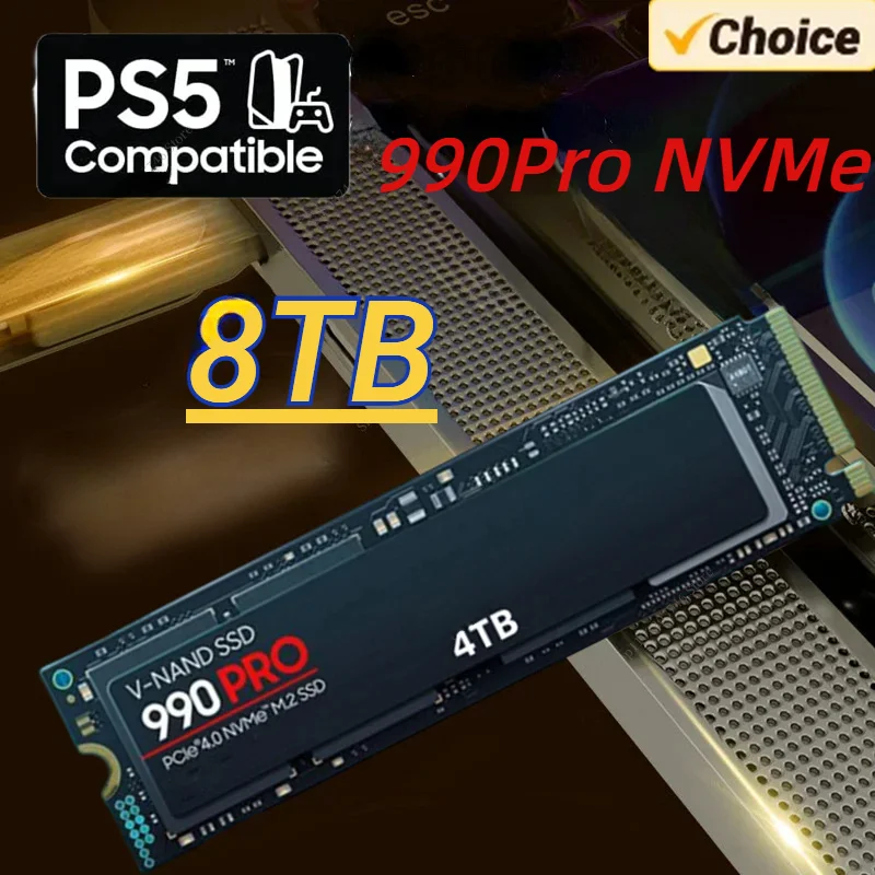 

2024 Новый 990PRO 8TB 4TB 2 ТБ 1TB SSD NVME Внутренний твердотельный накопитель M2 2280 PCIe Gen4.0x4, жесткий диск для PS5, ноутбука, ПК, настольного компьютера