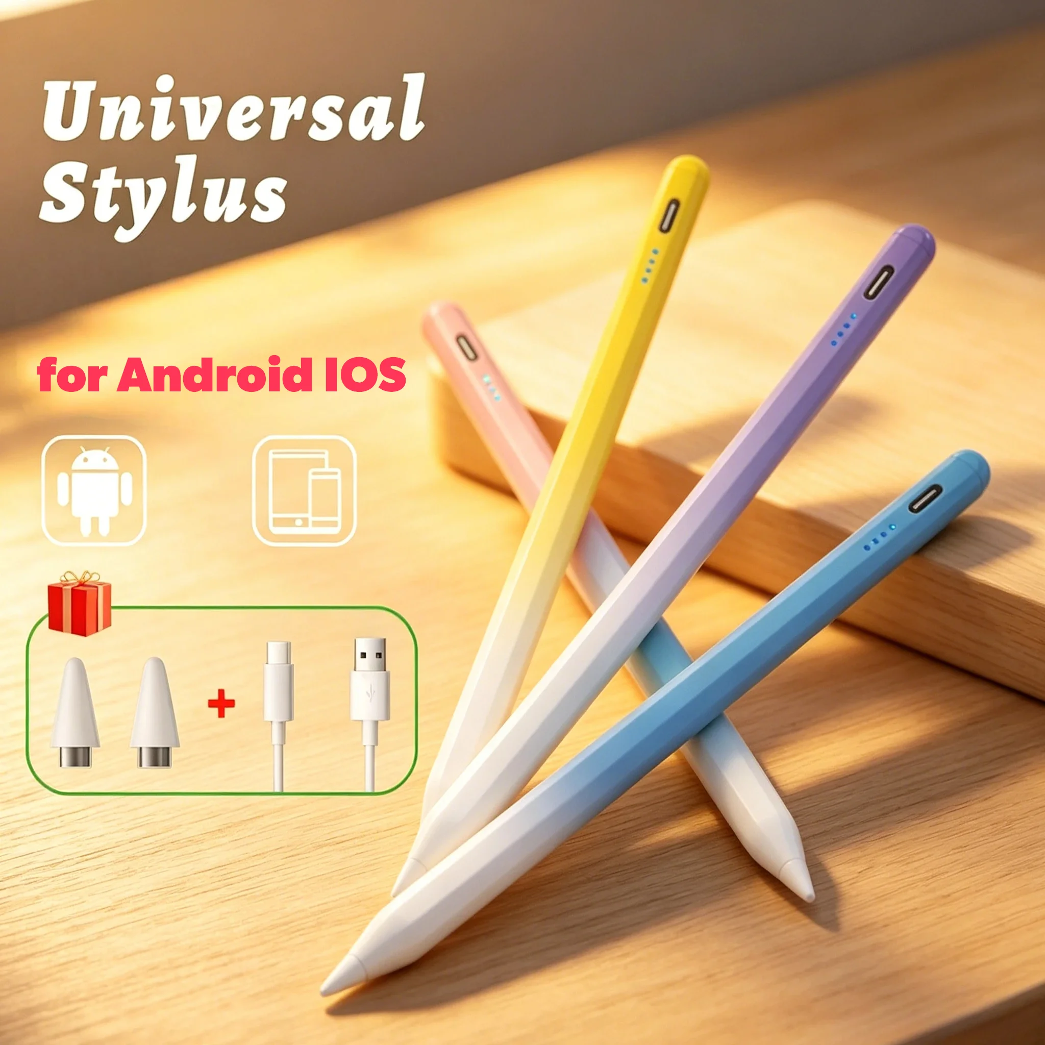For Android and IOS Tablet Stylus Universal Capacitive Stylus for IPad 11th Xiaomi Pad 7 Samsung Tab Tilt Sensitivity Touch Pen