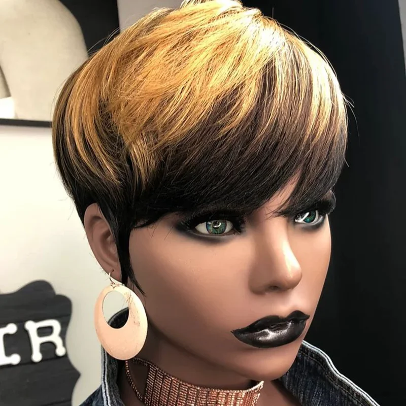 Pixie Cut Wigs for Black Women, Short Brazilian Remy Hair