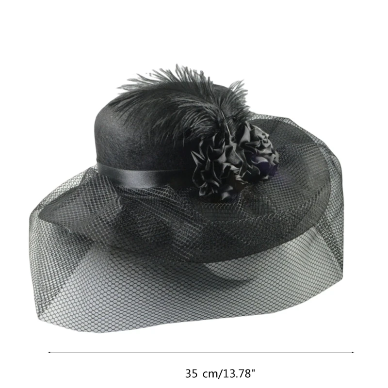 Hat With Veil Tea Party Hat Church Fascinator Hat For Women With Net